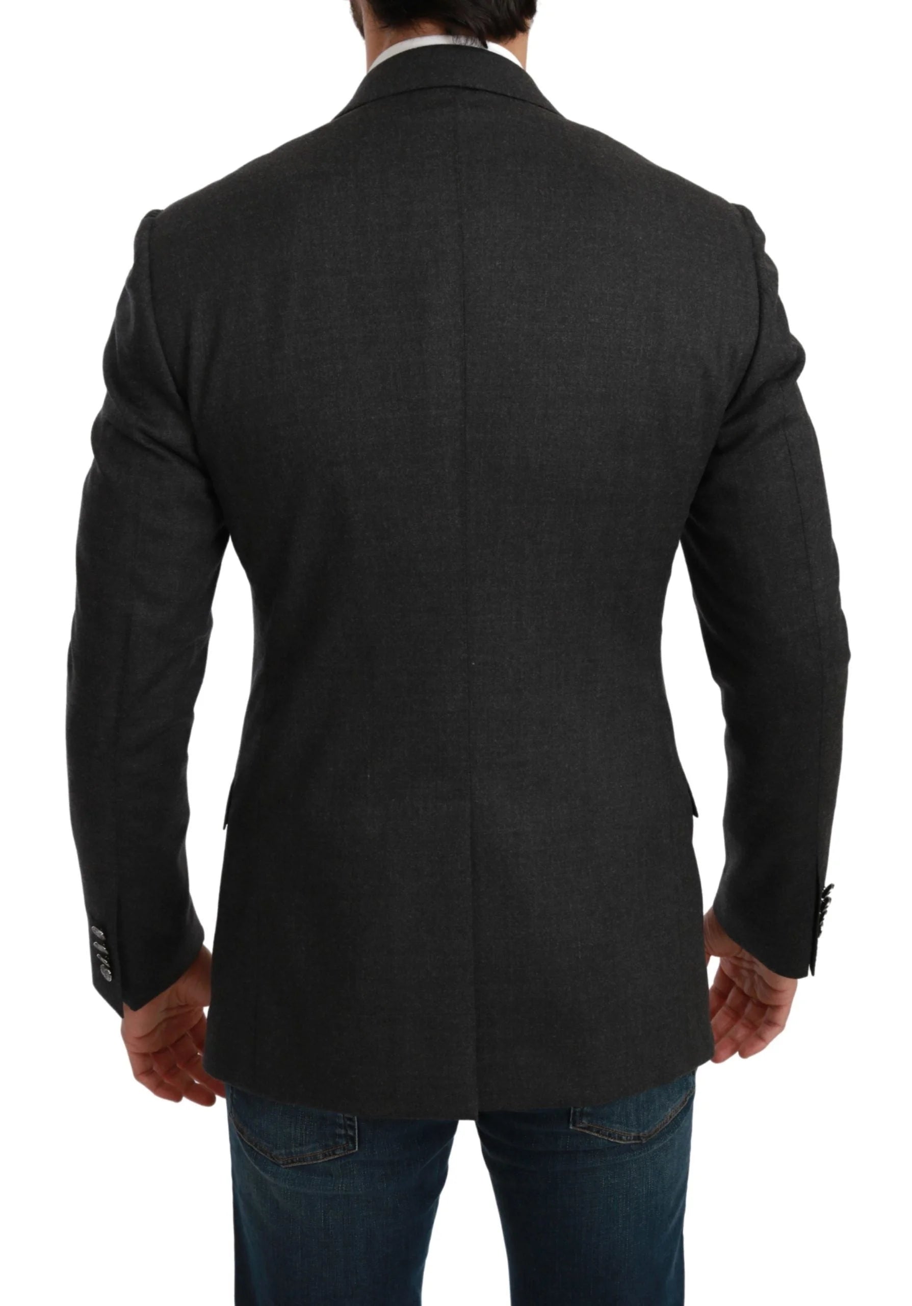 Dolce & Gabbana Gray NAPOLI Slim Fit Jacket Wool Blazer - IT46 | S - Sport Jackets
