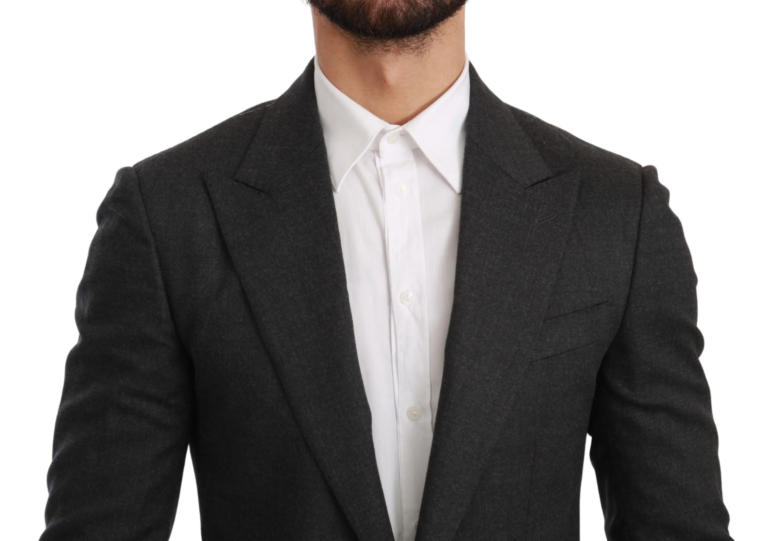Dolce & Gabbana Gray NAPOLI Slim Fit Jacket Wool Blazer - IT46 | S - Sport Jackets
