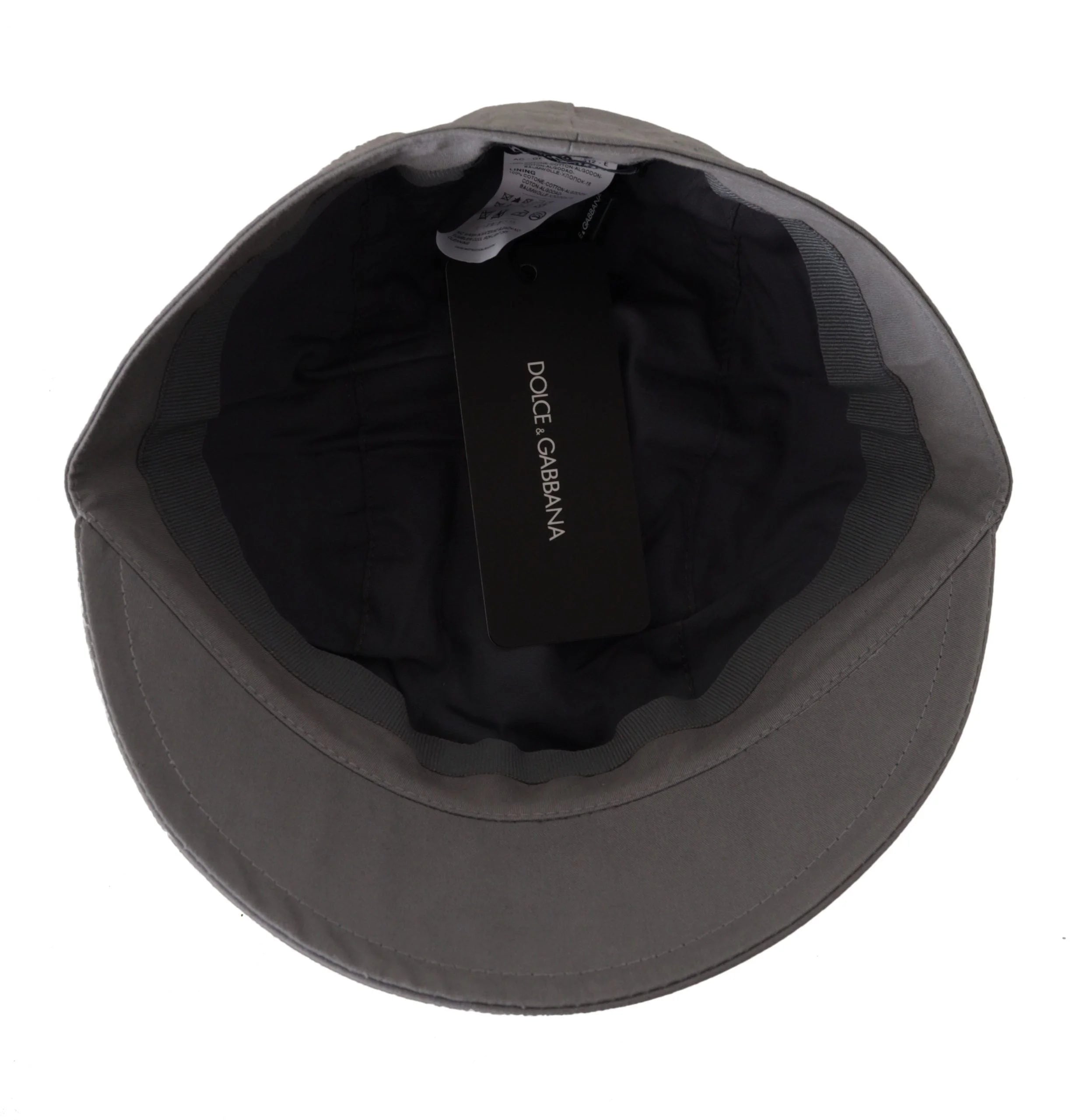 Dolce & Gabbana Gray Newsboy Cap Men Capello Cotton Hat - 60 cm|XL