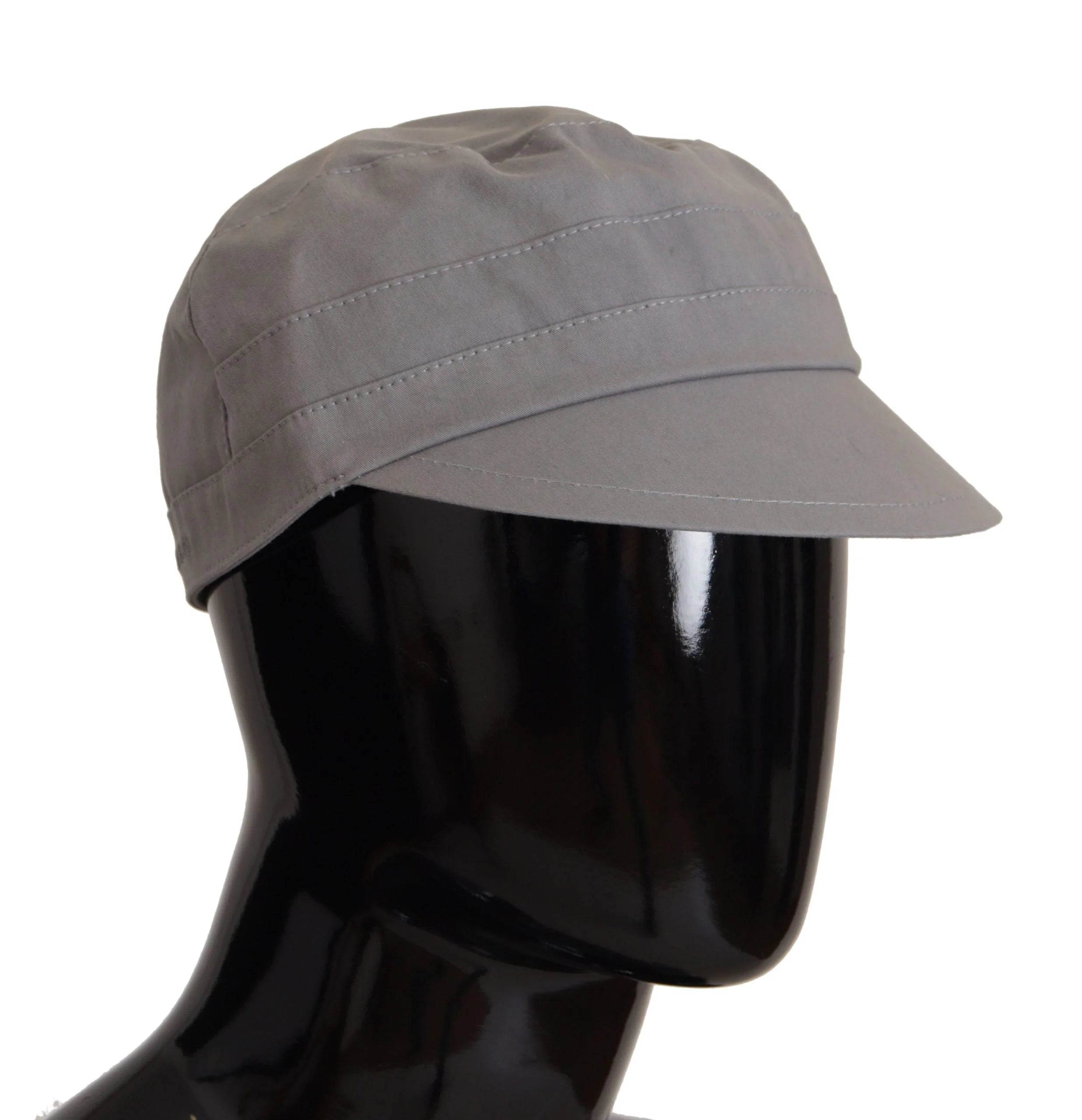 Dolce & Gabbana Gray Newsboy Cap Men Capello Cotton Hat - 60 cm|XL