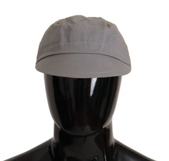 Dolce & Gabbana Gray Newsboy Cap Men Capello Cotton Hat - 60 cm|XL