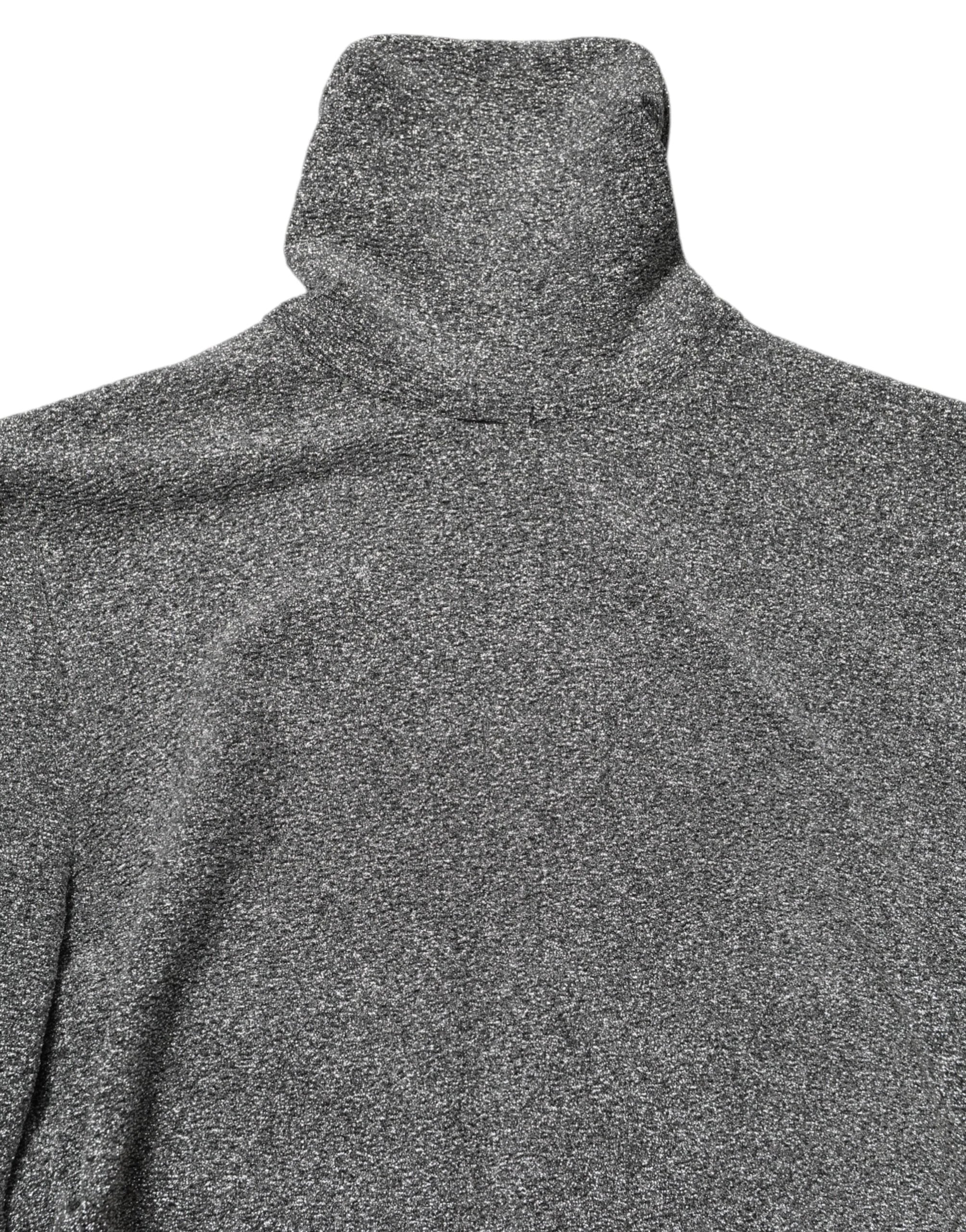 Dolce & Gabbana Gray Nylon Bodycon Sheath Long Sleeves Dress - IT40|S - Dresses