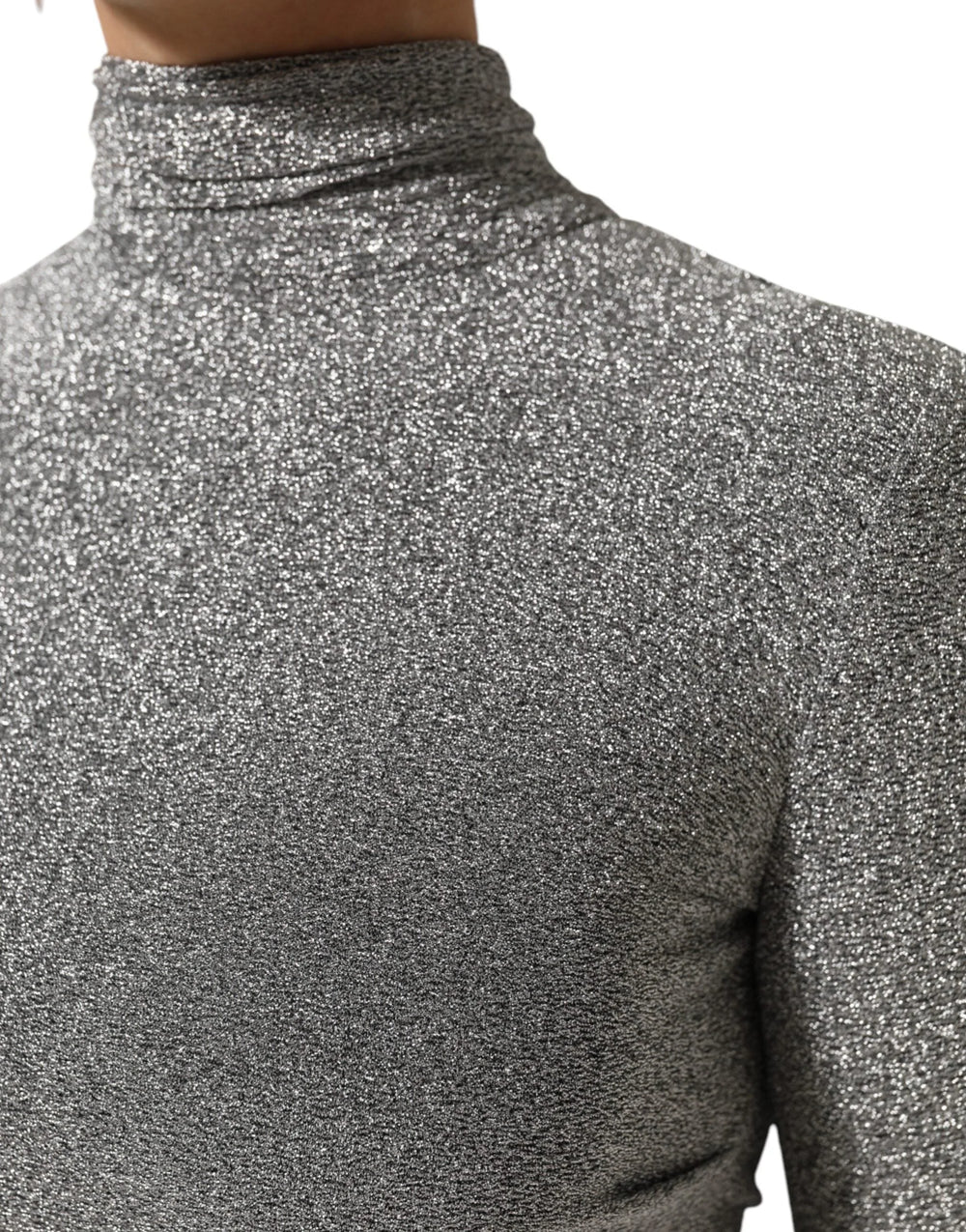 Dolce & Gabbana Gray Nylon Bodycon Sheath Long Sleeves Dress - IT40|S - Dresses