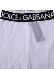 Dolce & Gabbana Gray Nylon DG Logo Mid Waisted Leggings Pants - IT40|S - Leggings