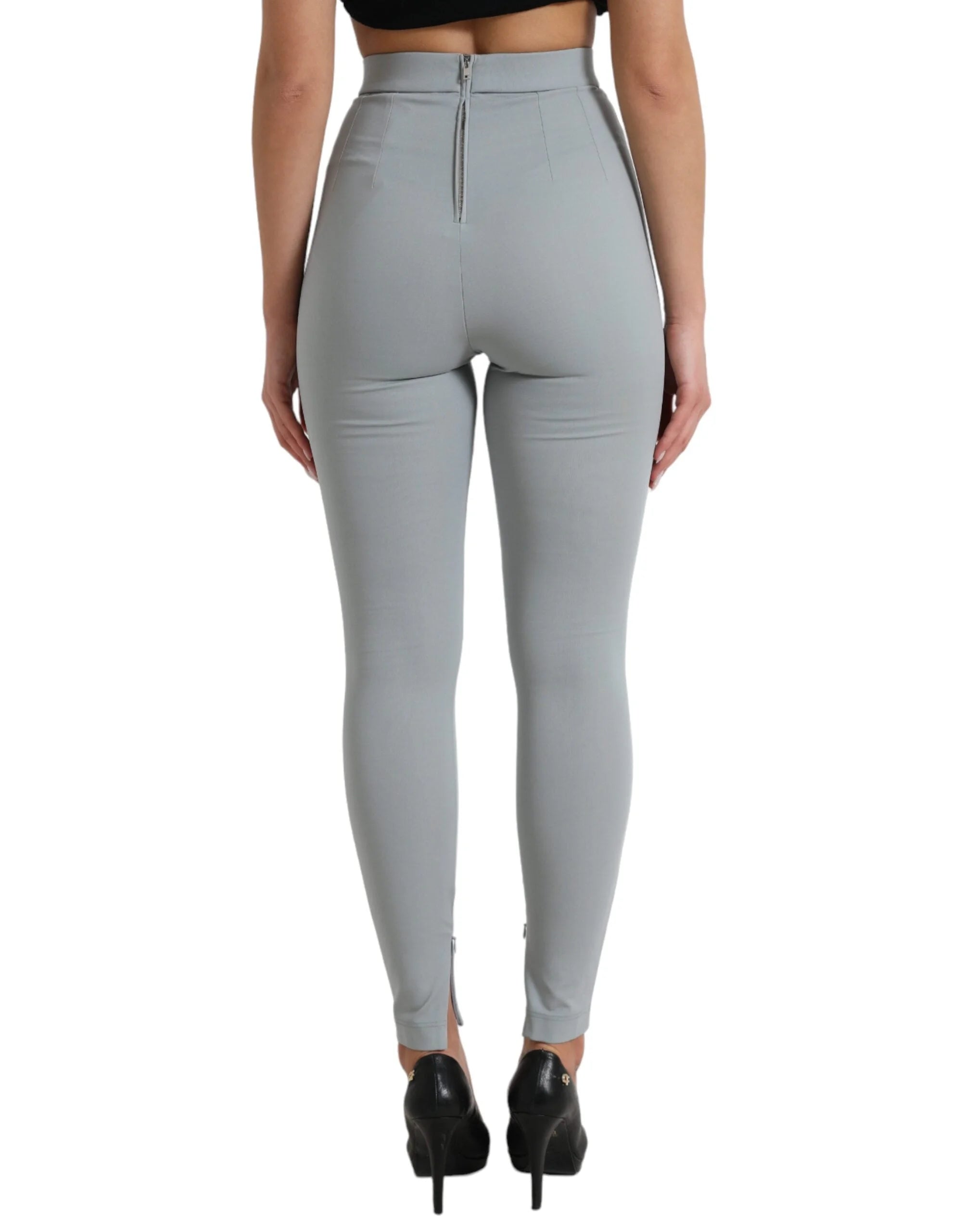 Dolce & Gabbana Gray Nylon Slim Trouser Pants - IT40|S - Leggings
