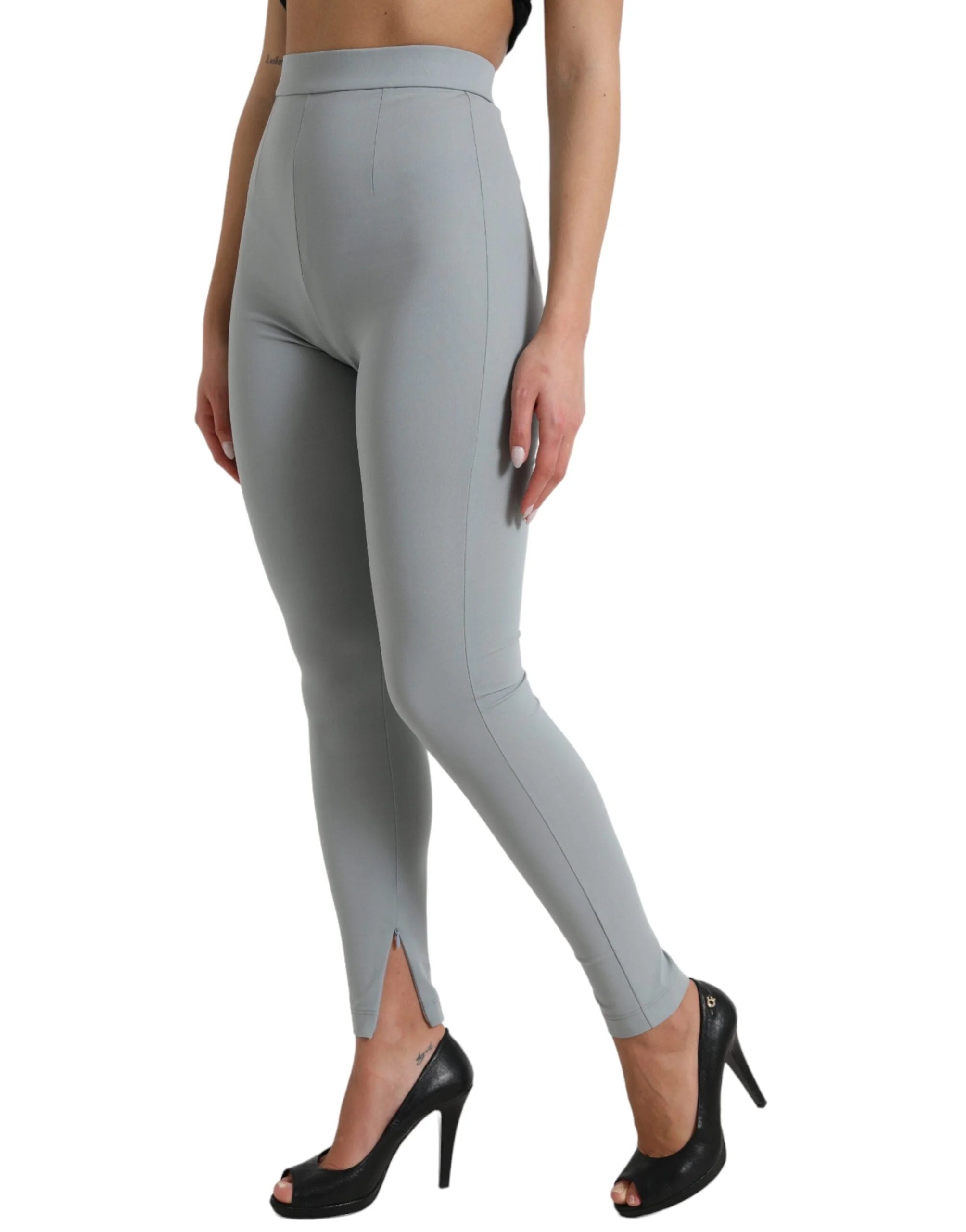 Dolce & Gabbana Gray Nylon Slim Trouser Pants - IT40|S - Leggings