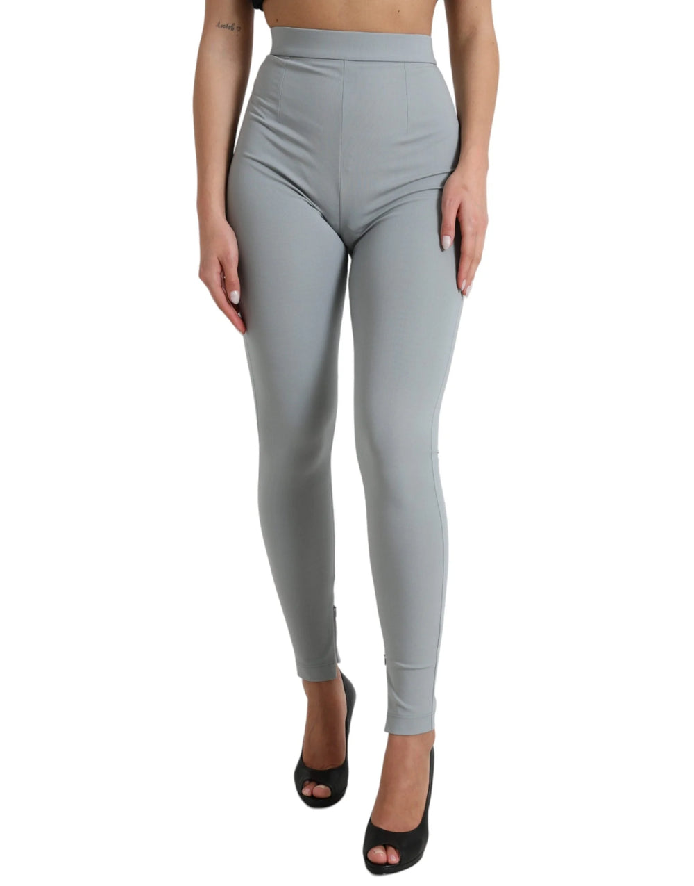 Dolce & Gabbana Gray Nylon Slim Trouser Pants - IT40|S - Leggings