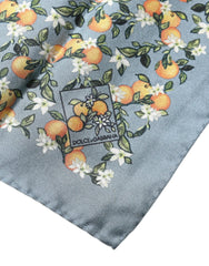 Dolce & Gabbana Gray Oranges Silk Square Handkerchief Scarf - Scarves & Shawls