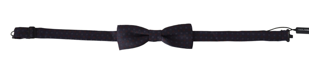 Dolce & Gabbana Gray Pattern Silk Adjustable Neck Papillon Bow Tie - Neckties