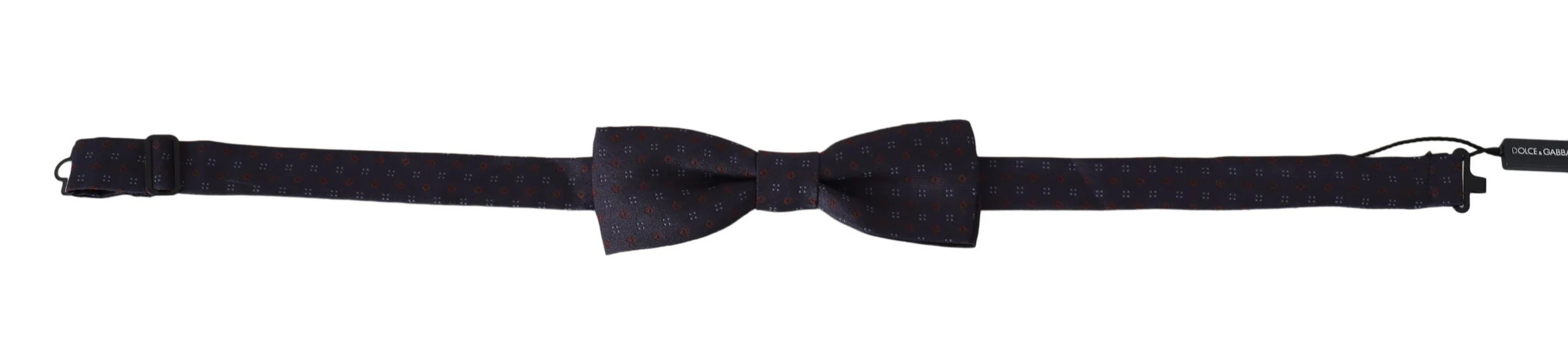 Dolce & Gabbana Gray Pattern Silk Adjustable Neck Papillon Bow Tie - Neckties