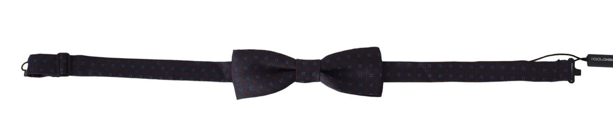 Dolce & Gabbana Gray Pattern Silk Adjustable Neck Papillon Bow Tie - Neckties