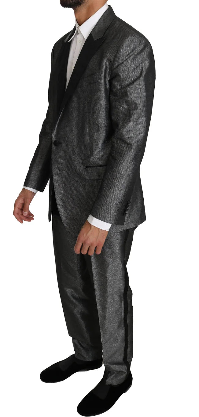 Dolce & Gabbana Gray Patterned MARTINI 2 Piece Suit - IT54 | XXL - Pant Suits