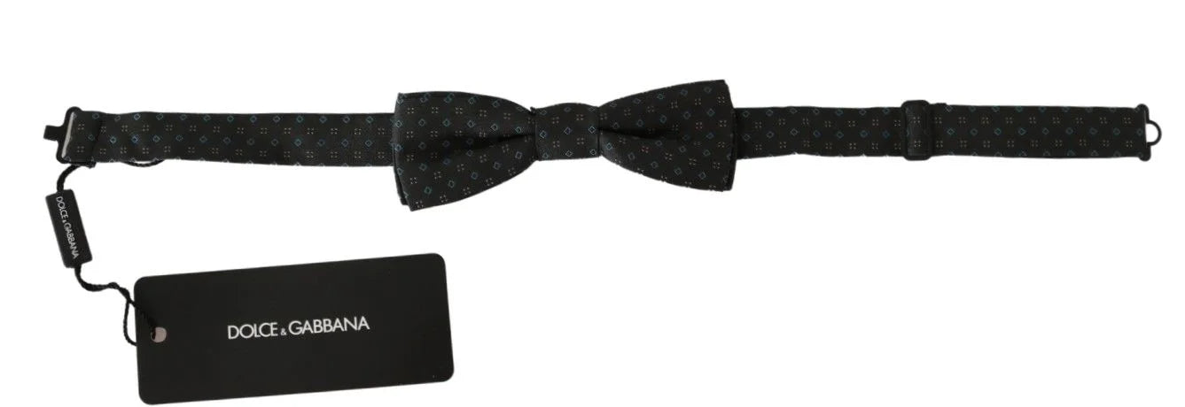 Dolce & Gabbana Gray Patterned Mens Necktie Papillon 100% Silk Bow Tie - Neckties