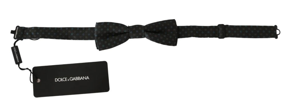 Dolce & Gabbana Gray Patterned Mens Necktie Papillon 100% Silk Bow Tie - Neckties