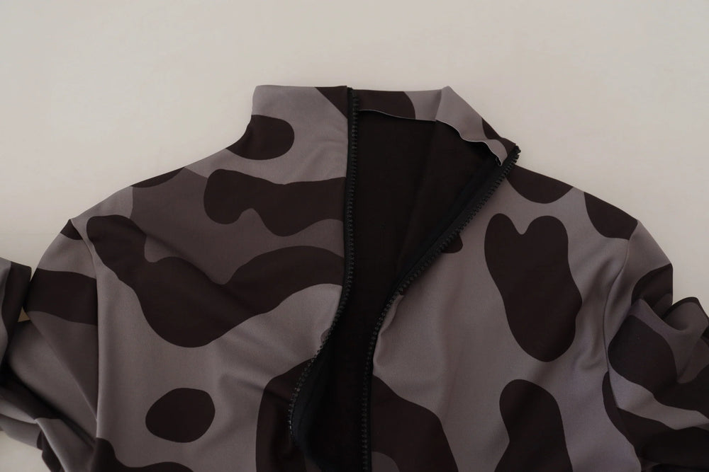 Dolce & Gabbana Gray Patterned Polyester Wetsuit Swimwear - IT48 | M - One-Piece Swimsuits