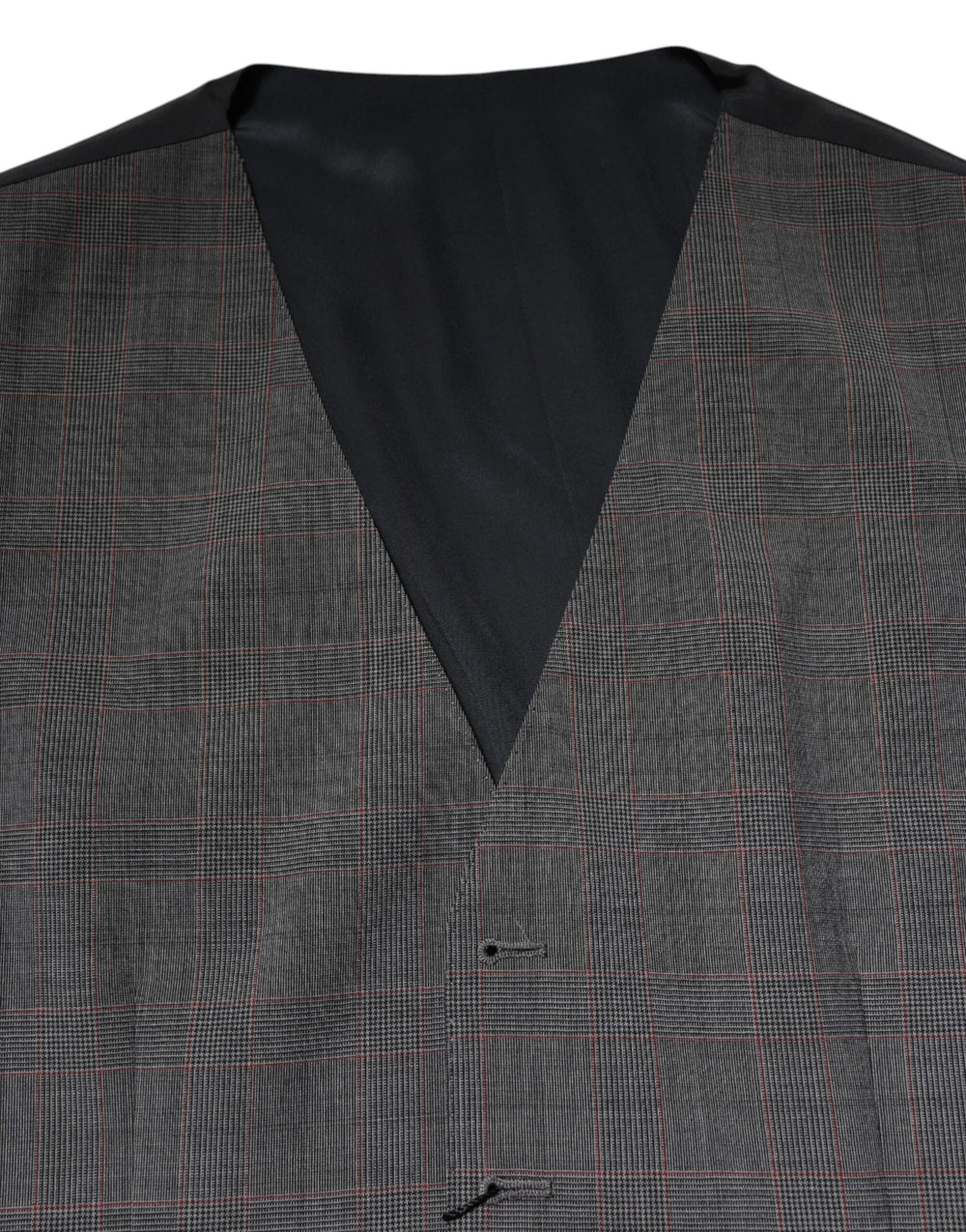 Dolce & Gabbana Gray Plaid Wool Formal Dress Waistcoat Vest - Vests