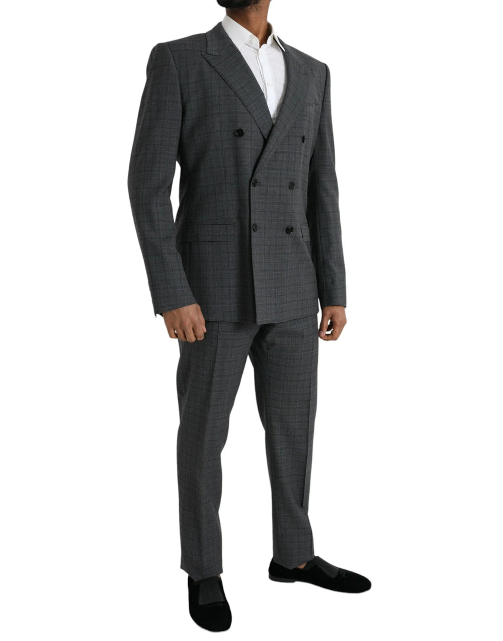 Dolce & Gabbana Gray Plaid Wool MARTINI Formal 2 Piece Suit - IT54 | XL - Pant Suits