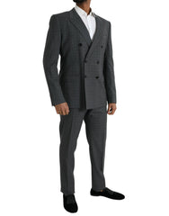 Dolce & Gabbana Gray Plaid Wool MARTINI Formal 2 Piece Suit - IT54 | XL - Pant Suits