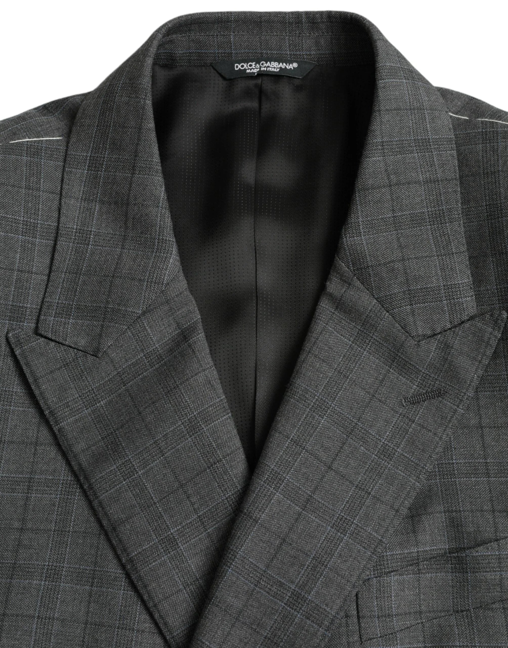 Dolce & Gabbana Gray Plaid Wool MARTINI Formal 2 Piece Suit - IT54 | XL - Pant Suits