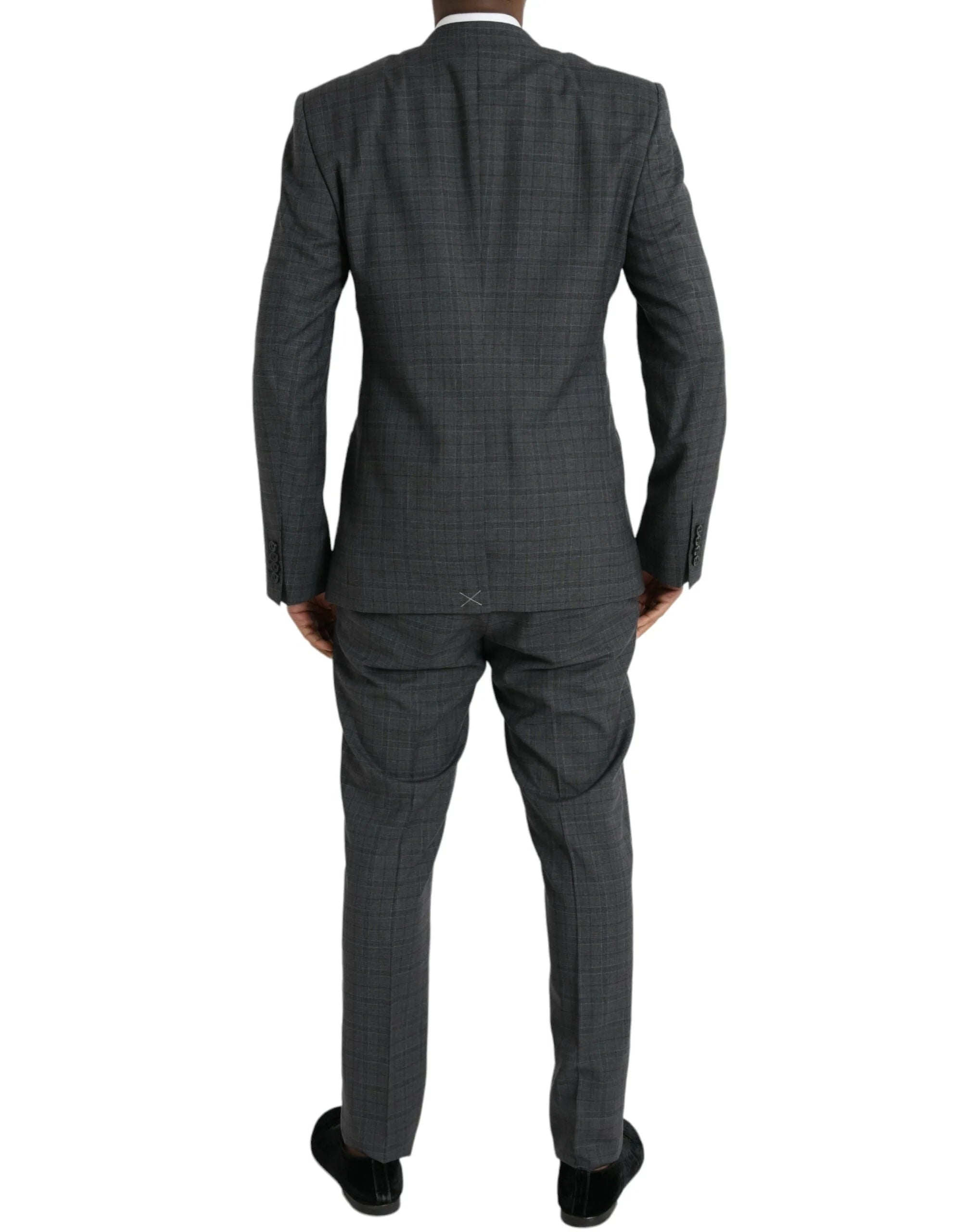 Dolce & Gabbana Gray Plaid Wool MARTINI Formal 2 Piece Suit - IT54 | XL - Pant Suits