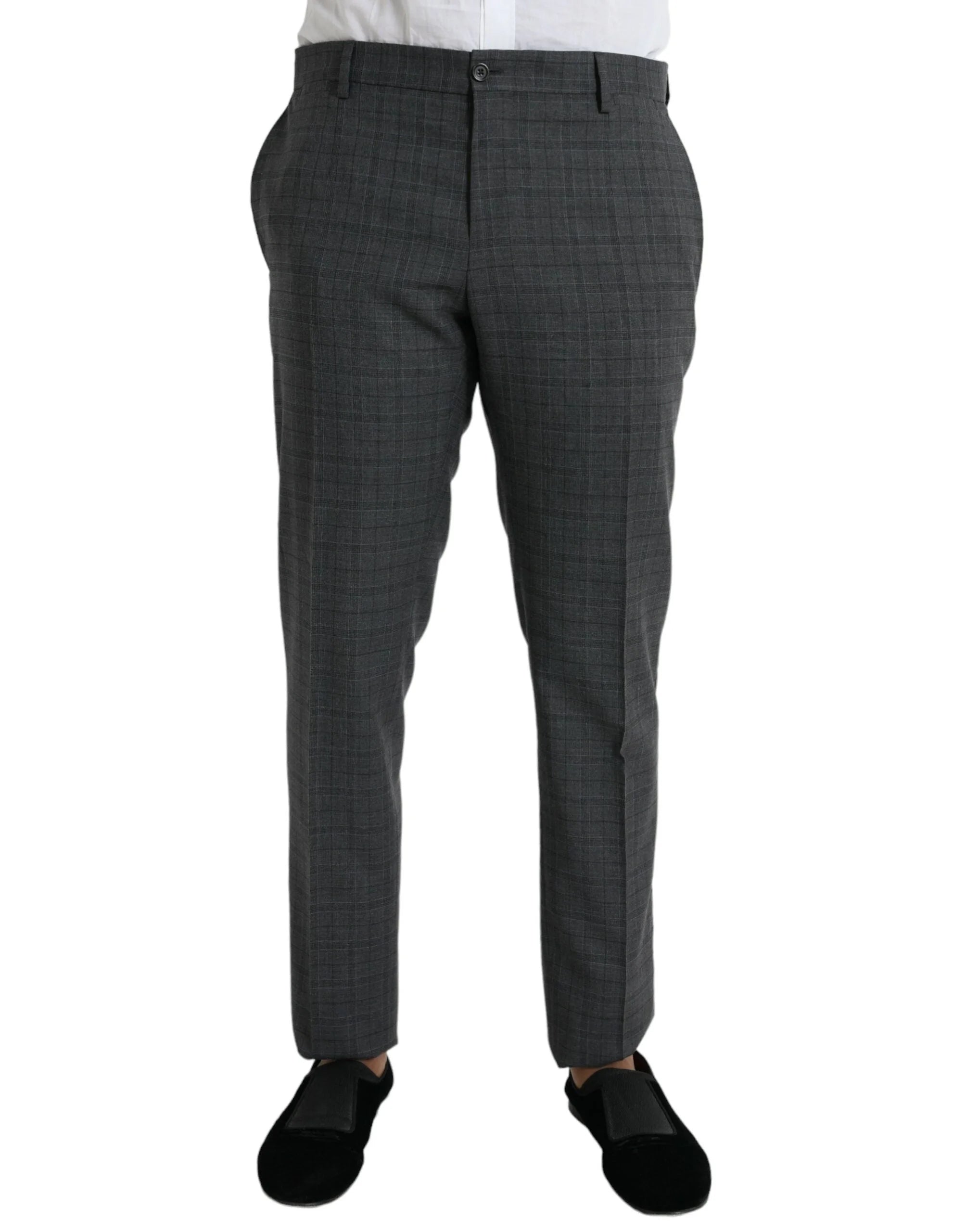 Dolce & Gabbana Gray Plaid Wool MARTINI Formal 2 Piece Suit - IT54 | XL - Pant Suits