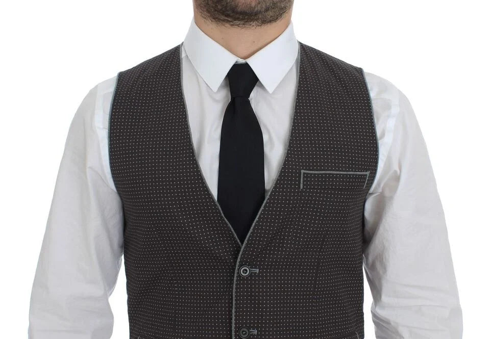 Dolce & Gabbana Gray Polka Dot Dress Vest Gilet Weste - IT46 | S - Vests