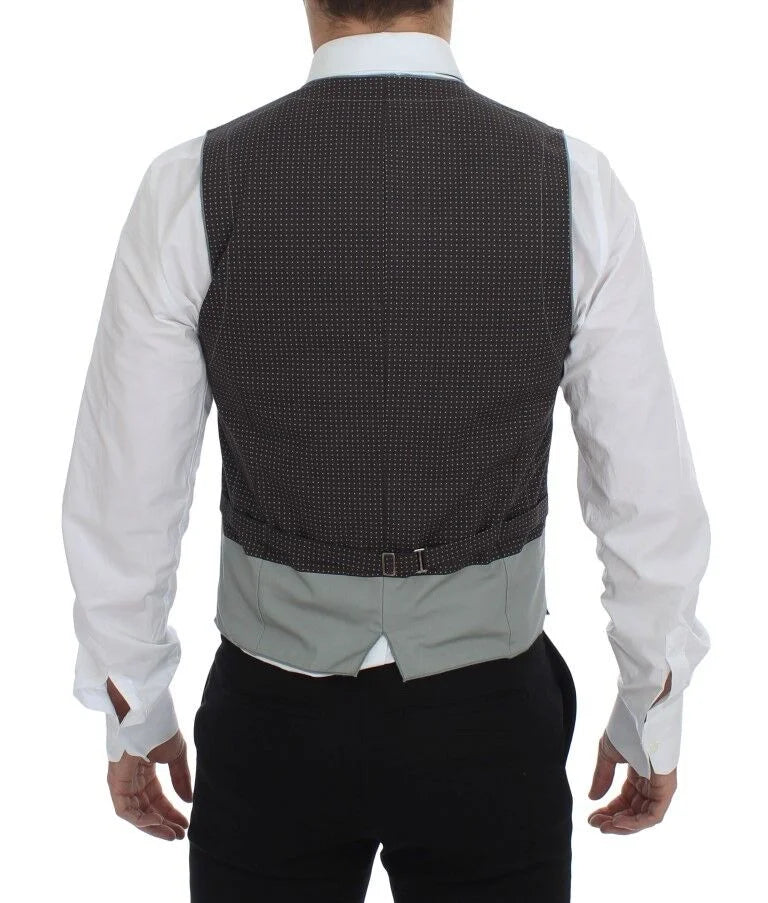 Dolce & Gabbana Gray Polka Dot Dress Vest Gilet Weste - IT46 | S - Vests