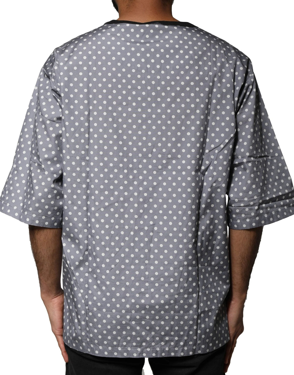 Dolce & Gabbana Gray Polka Dot Pin-Up Print Crew Neck T-shirt - IT48 | M - T-Shirts