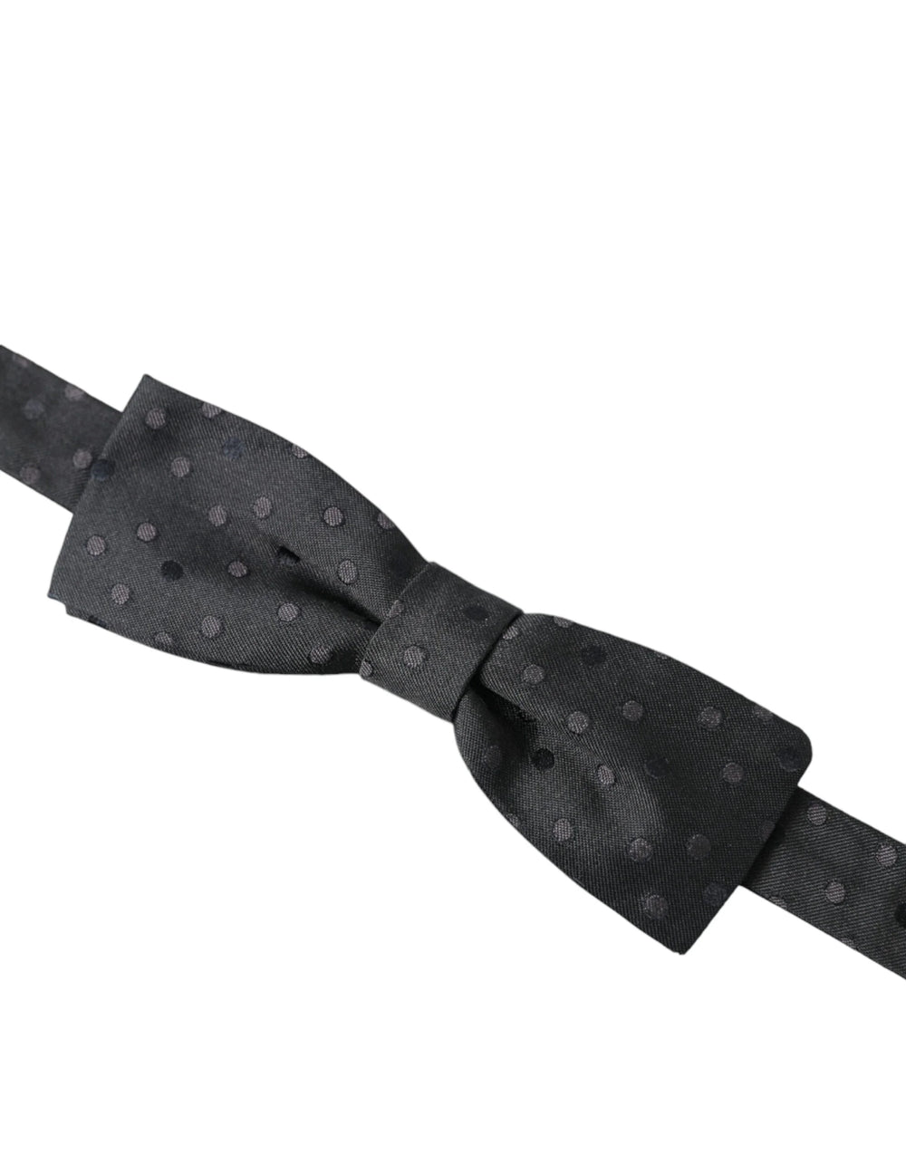Dolce & Gabbana Gray Polka Dot Silk Adjustable Neck Men Papillon Bow Tie - Neckties