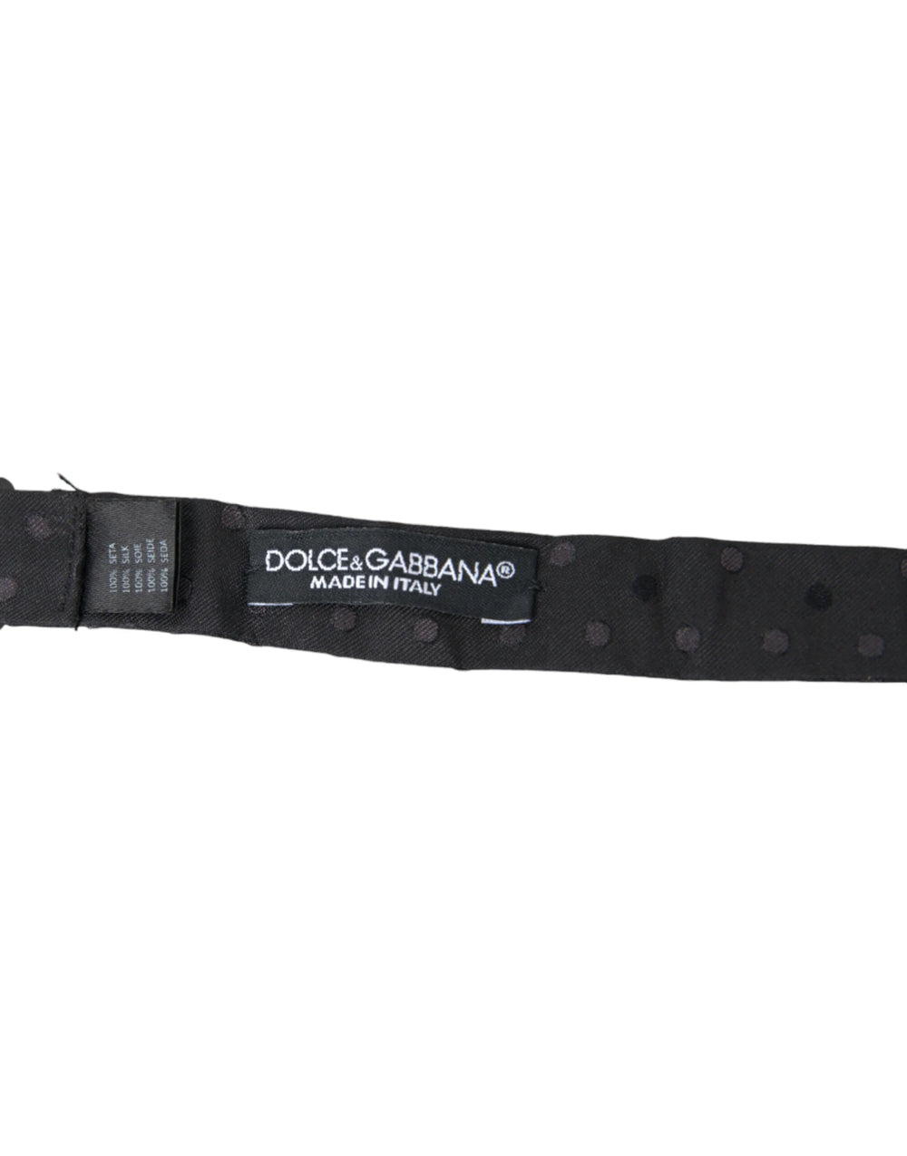 Dolce & Gabbana Gray Polka Dot Silk Adjustable Neck Men Papillon Bow Tie - Neckties