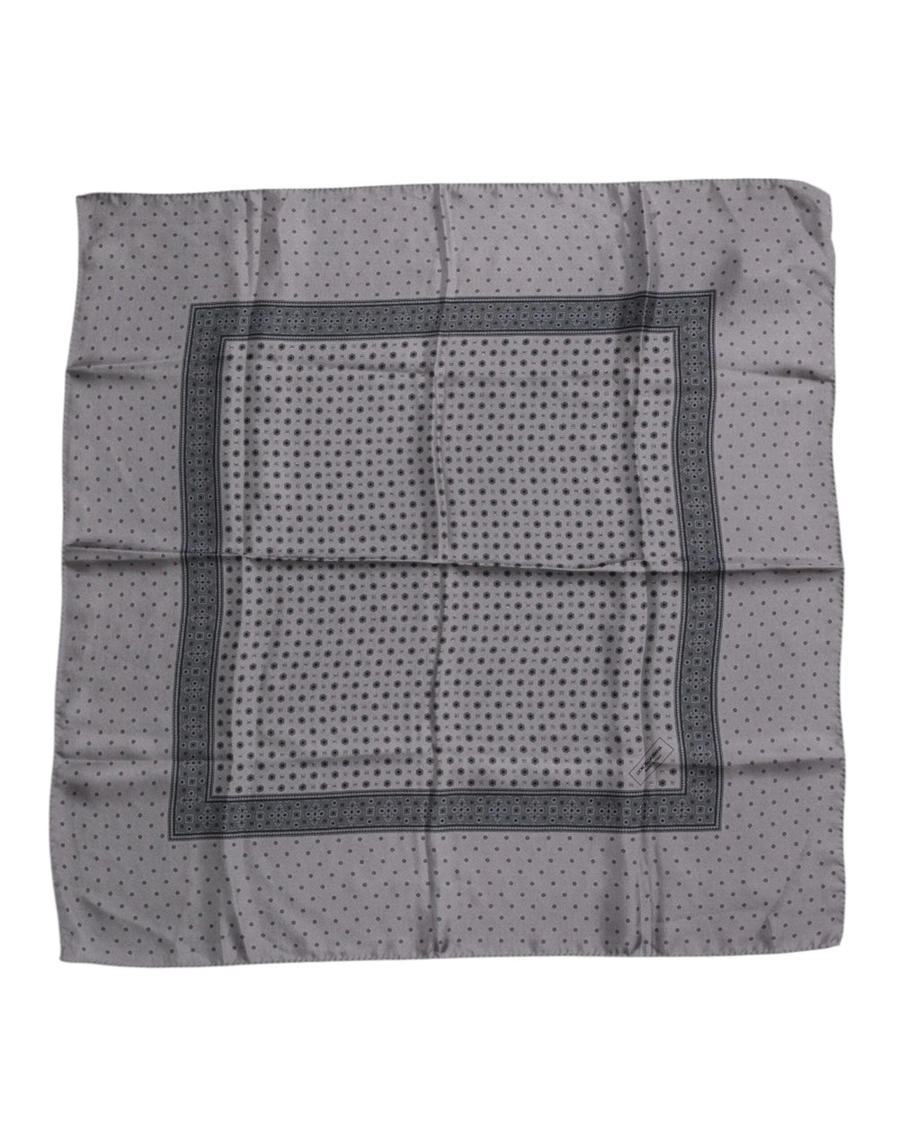 Dolce & Gabbana Gray Polka Dot Silk Square Men Foulard Scarf - Scarves & Shawls