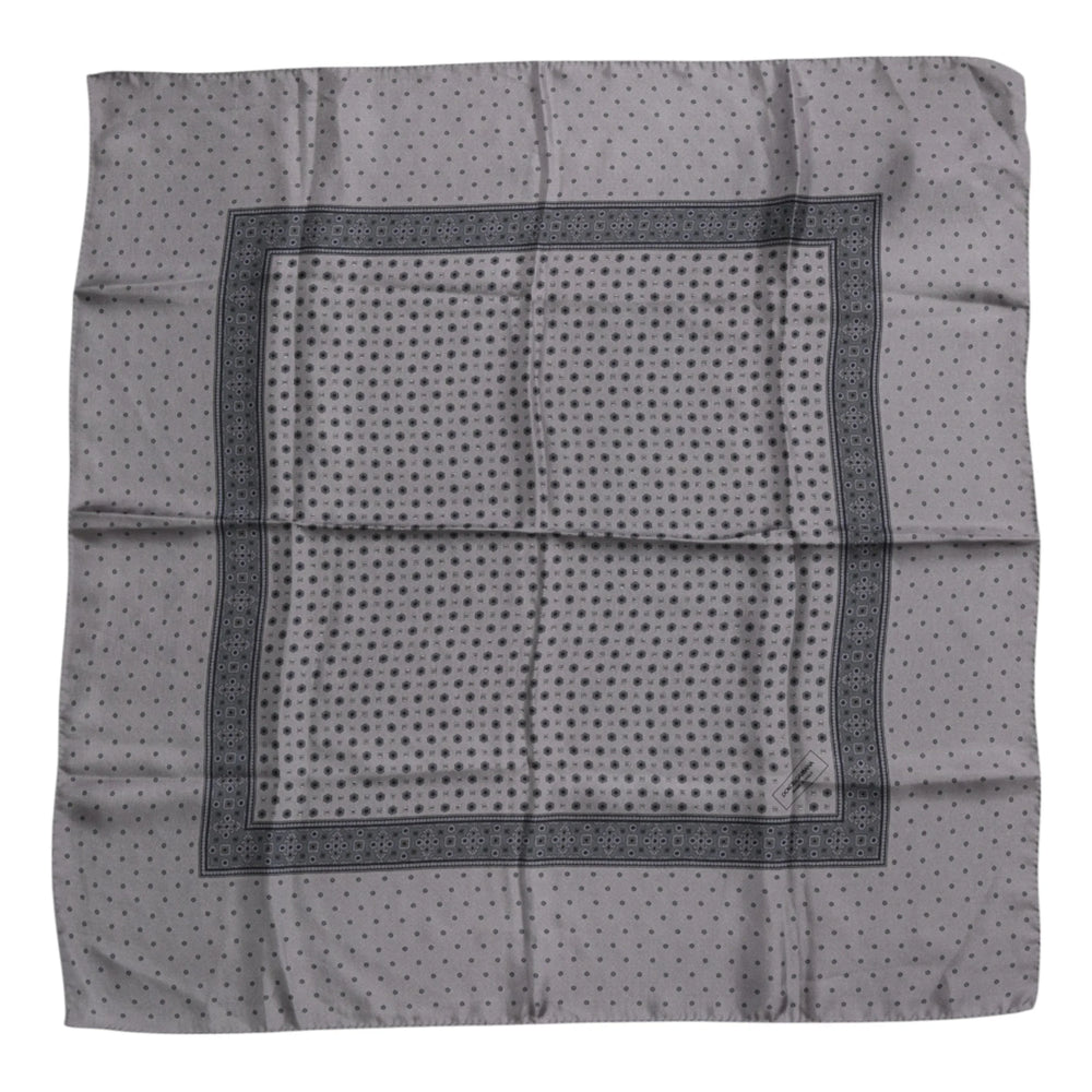Dolce & Gabbana Gray Polka Dot Silk Square Men Foulard Scarf - Scarves & Shawls