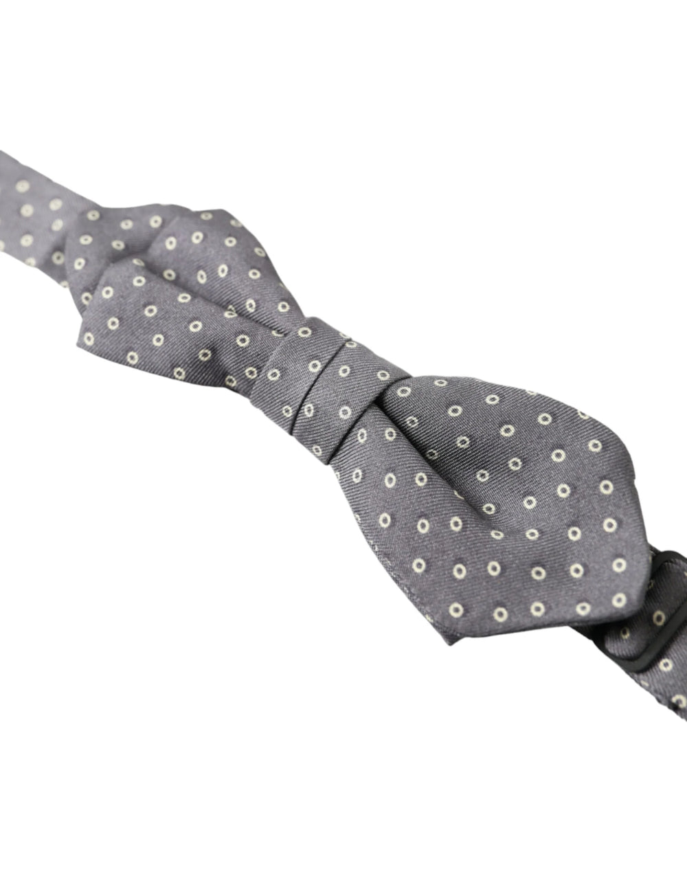Dolce & Gabbana Gray Polka Dots Silk Adjustable Neck Papillon Bow Tie - Neckties