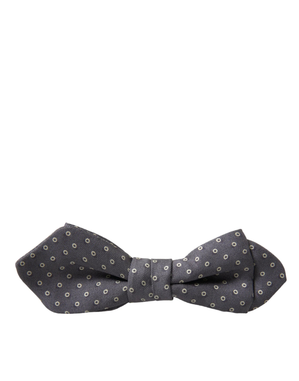 Dolce & Gabbana Gray Polka Dots Silk Adjustable Neck Papillon Bow Tie - Neckties