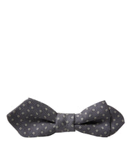 Dolce & Gabbana Gray Polka Dots Silk Adjustable Neck Papillon Bow Tie - Neckties