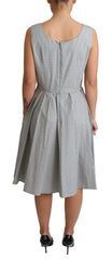 Dolce & Gabbana Gray Polka Dotted Cotton A-Line Dress - Dresses