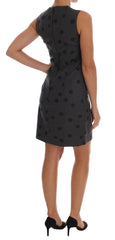 Dolce & Gabbana Gray Polka Dotted Sheath Wool Dress - IT38|XS - Dresses