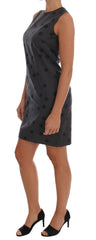 Dolce & Gabbana Gray Polka Dotted Sheath Wool Dress - IT38|XS - Dresses