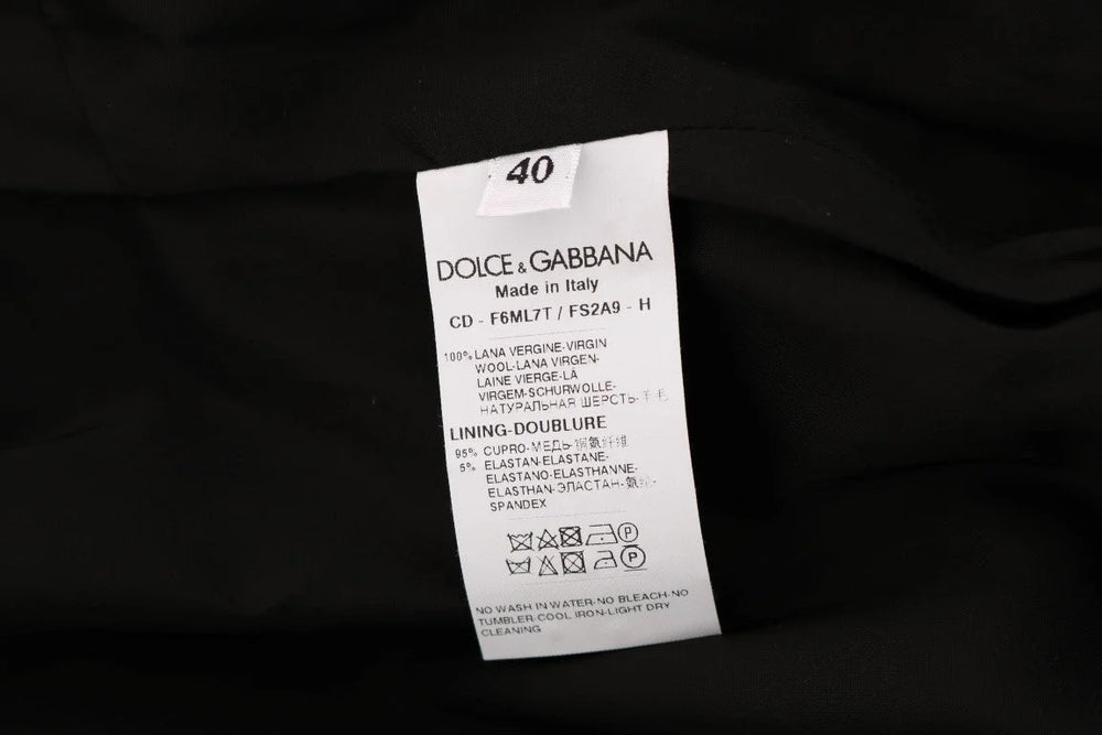 Dolce & Gabbana Gray Polka Dotted Sheath Wool Dress - IT40|S - Dresses