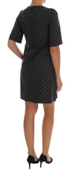 Dolce & Gabbana Gray Polka Dotted Wool Stretch Dress - IT38|XS - Dresses