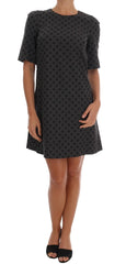 Dolce & Gabbana Gray Polka Dotted Wool Stretch Dress - IT38|XS - Dresses