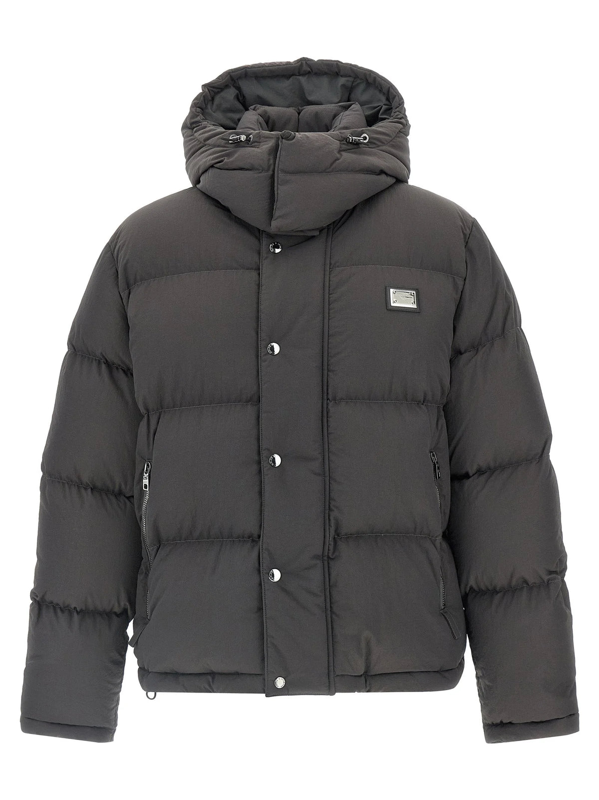 Dolce & Gabbana Gray Polyamide Full-Length Jacket