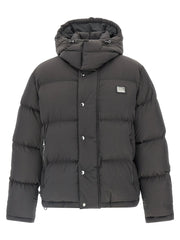 Dolce & Gabbana Gray Polyamide Full-Length Jacket
