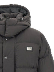 Dolce & Gabbana Gray Polyamide Full-Length Jacket