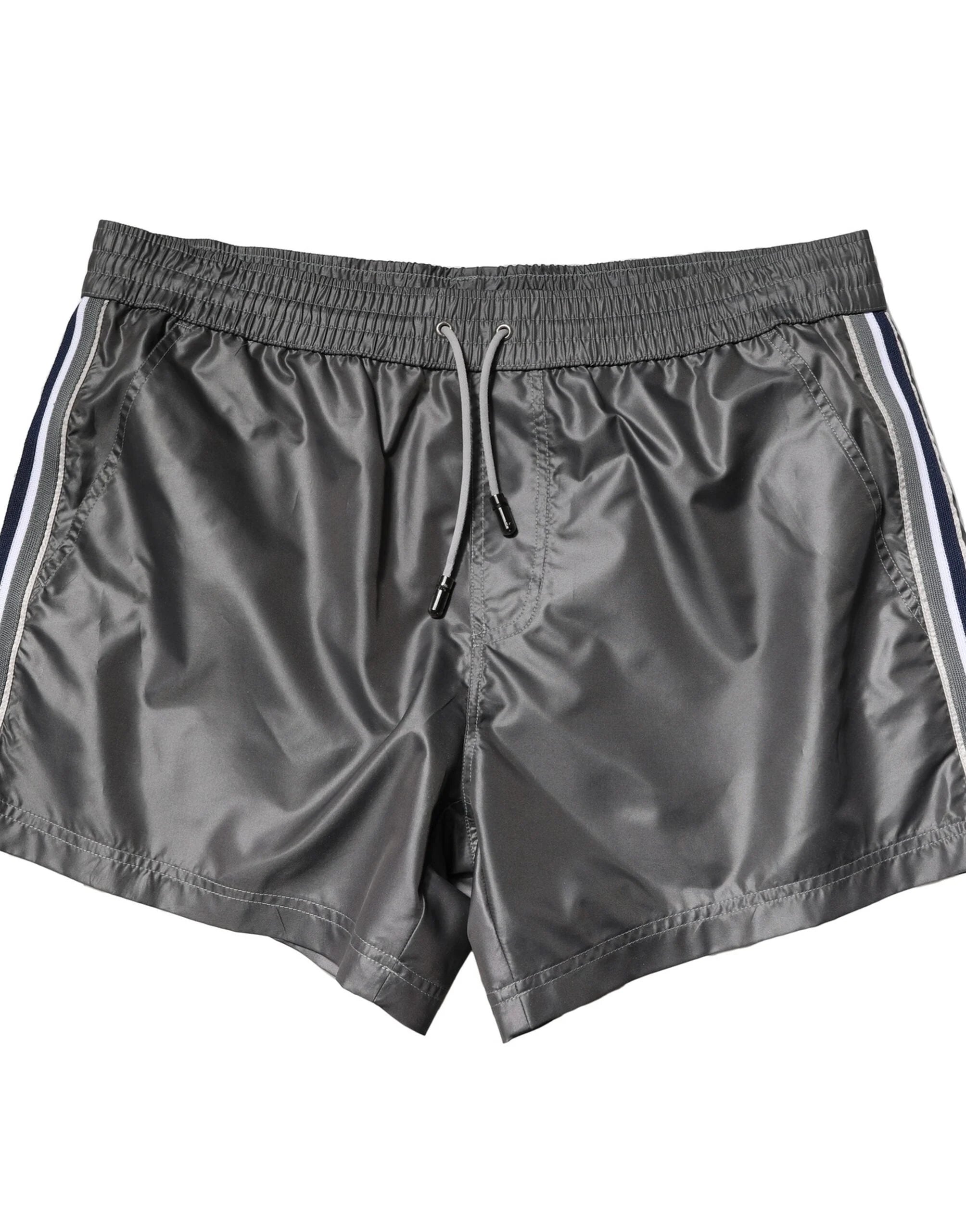 Dolce & Gabbana Gray Polyester Mid Waist Casual Bermuda Shorts - IT4 | S - Bermudas