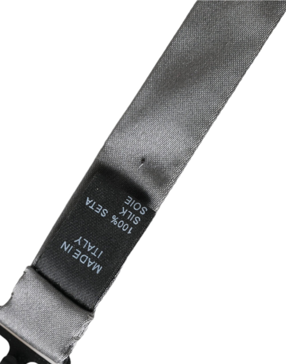 Dolce & Gabbana Gray Satin Silk Adjustable Neck Men Papillon Bow Tie - Neckties