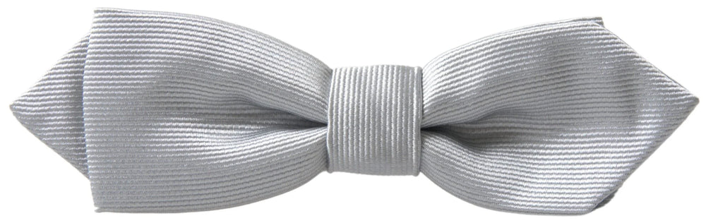 Dolce & Gabbana Gray Silk Adjustable Men Neck Papillon Bow Tie - Neckties