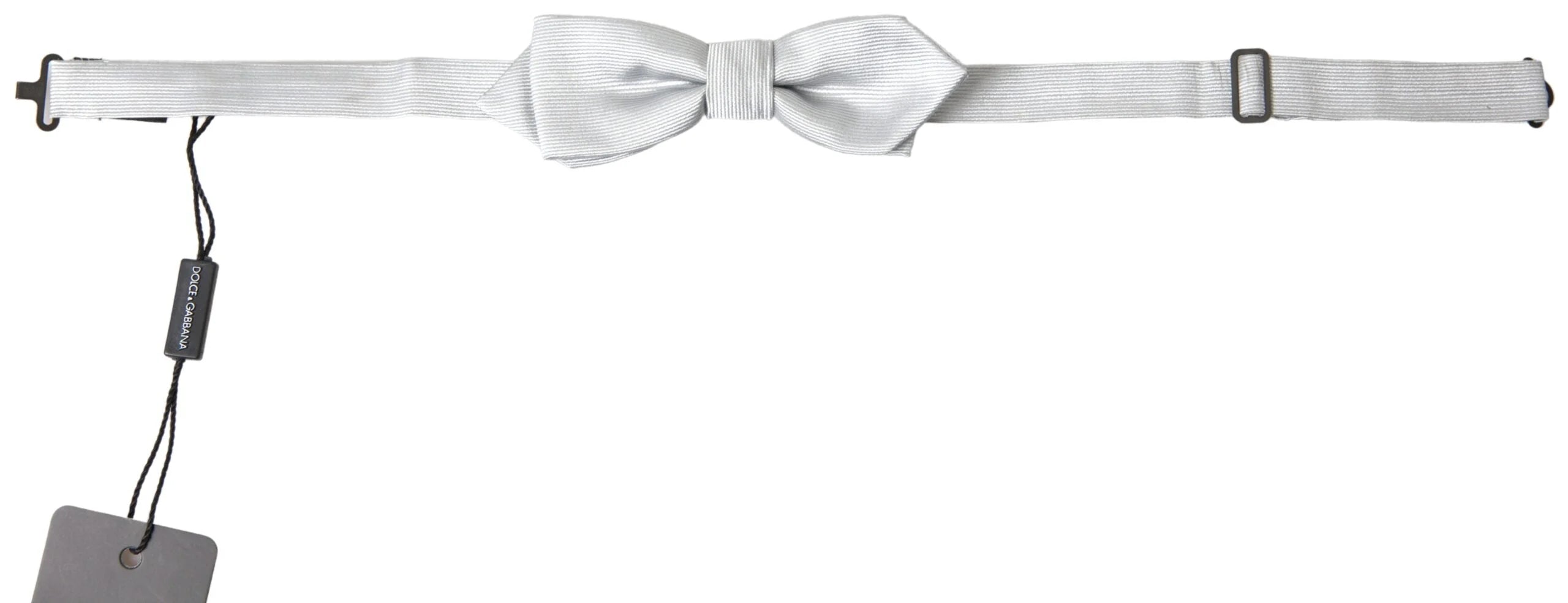 Dolce & Gabbana Gray Silk Adjustable Men Neck Papillon Bow Tie - Neckties