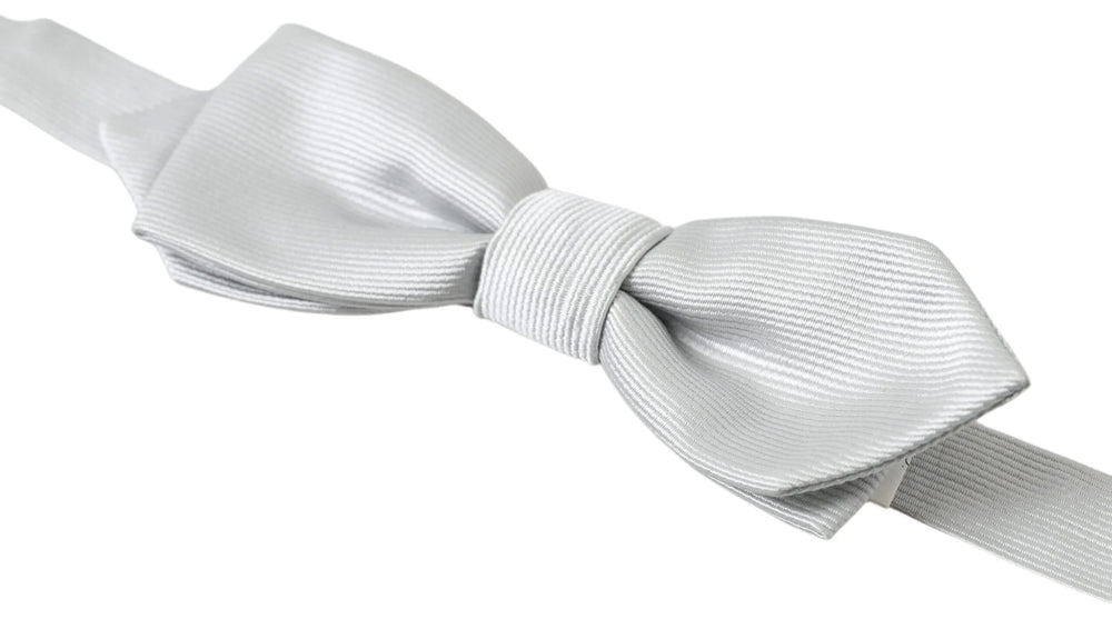 Dolce & Gabbana Gray Silk Adjustable Men Neck Papillon Bow Tie - Neckties