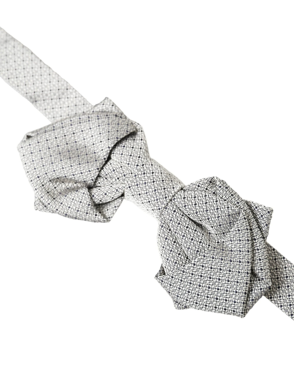 Dolce & Gabbana Gray Silk Adjustable Neck Men Bow Tie - Neckties